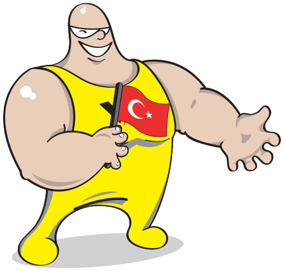 Türk bayraklı Dev Adam marka karakteri